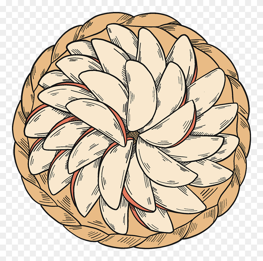 Apple Pie Clipart - Line Art - Png Download