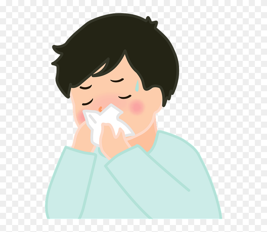 Boy Blowing Nose Clipart - Cartoon - Png Download