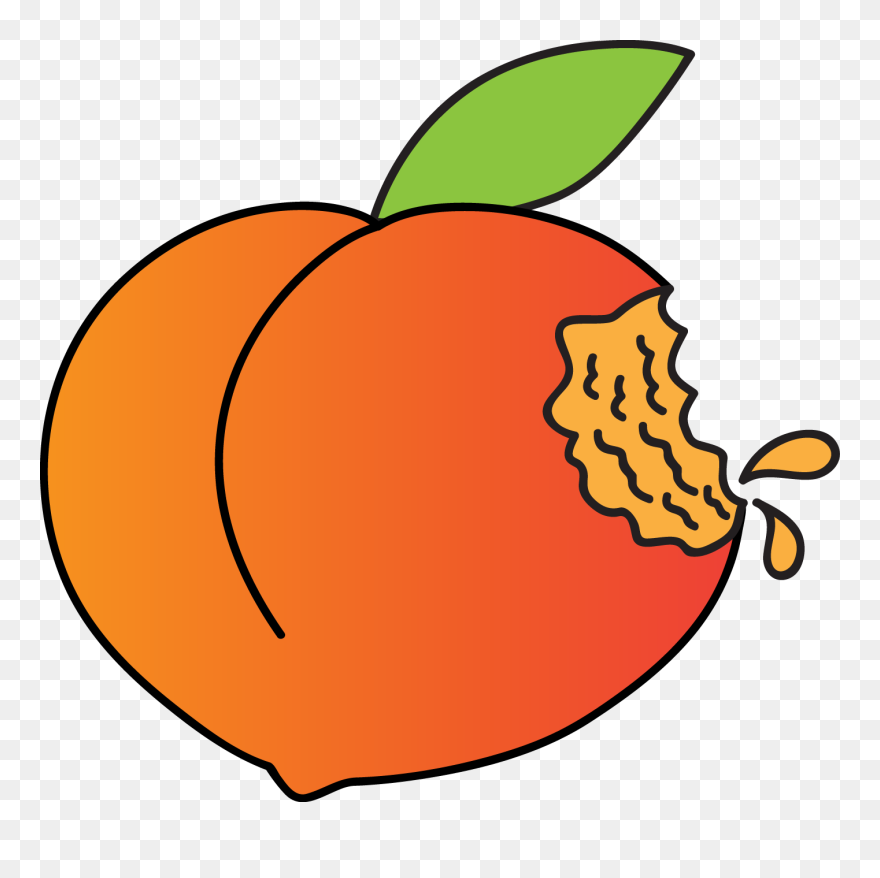 Pie Clipart Half Eaten - Eat A Peach Clipart - Png Download