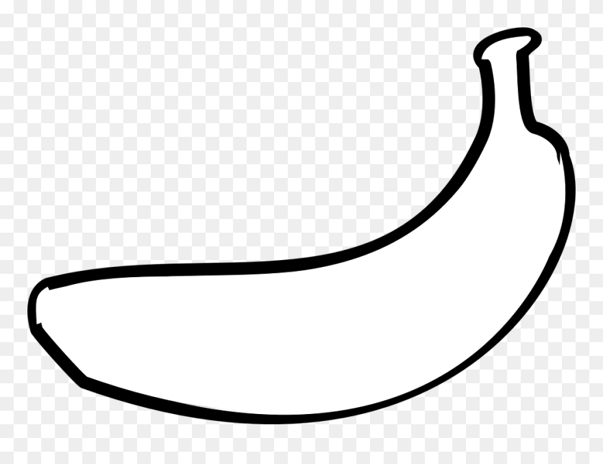 Banana Clipart Outline - Banana Outline White - Png Download