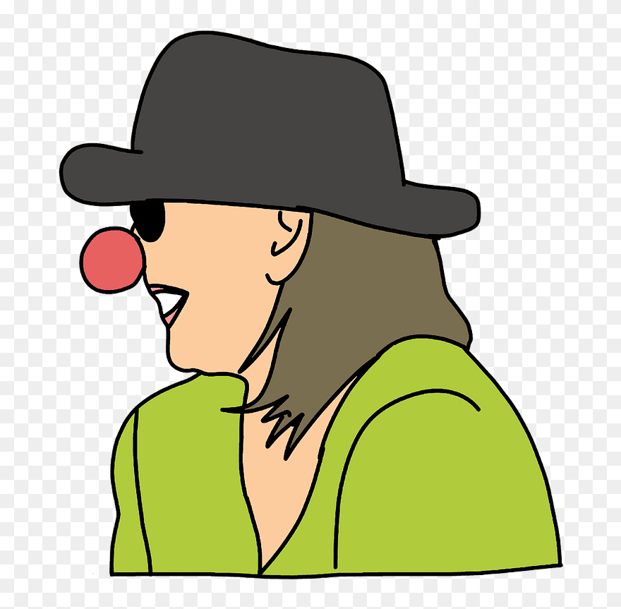 Laughing Woman With A Red Nose Clipart - Png Download