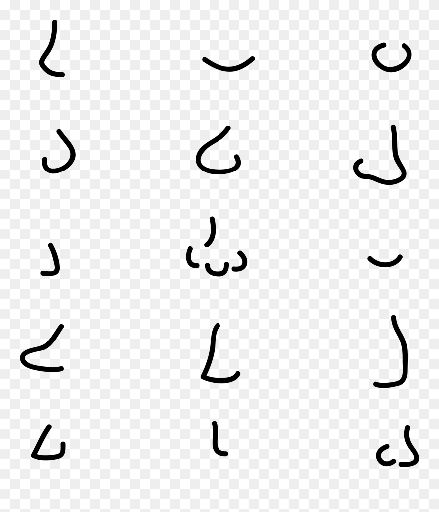 Set Of Big Image - Black And White Free Nose Clipart - Png Download