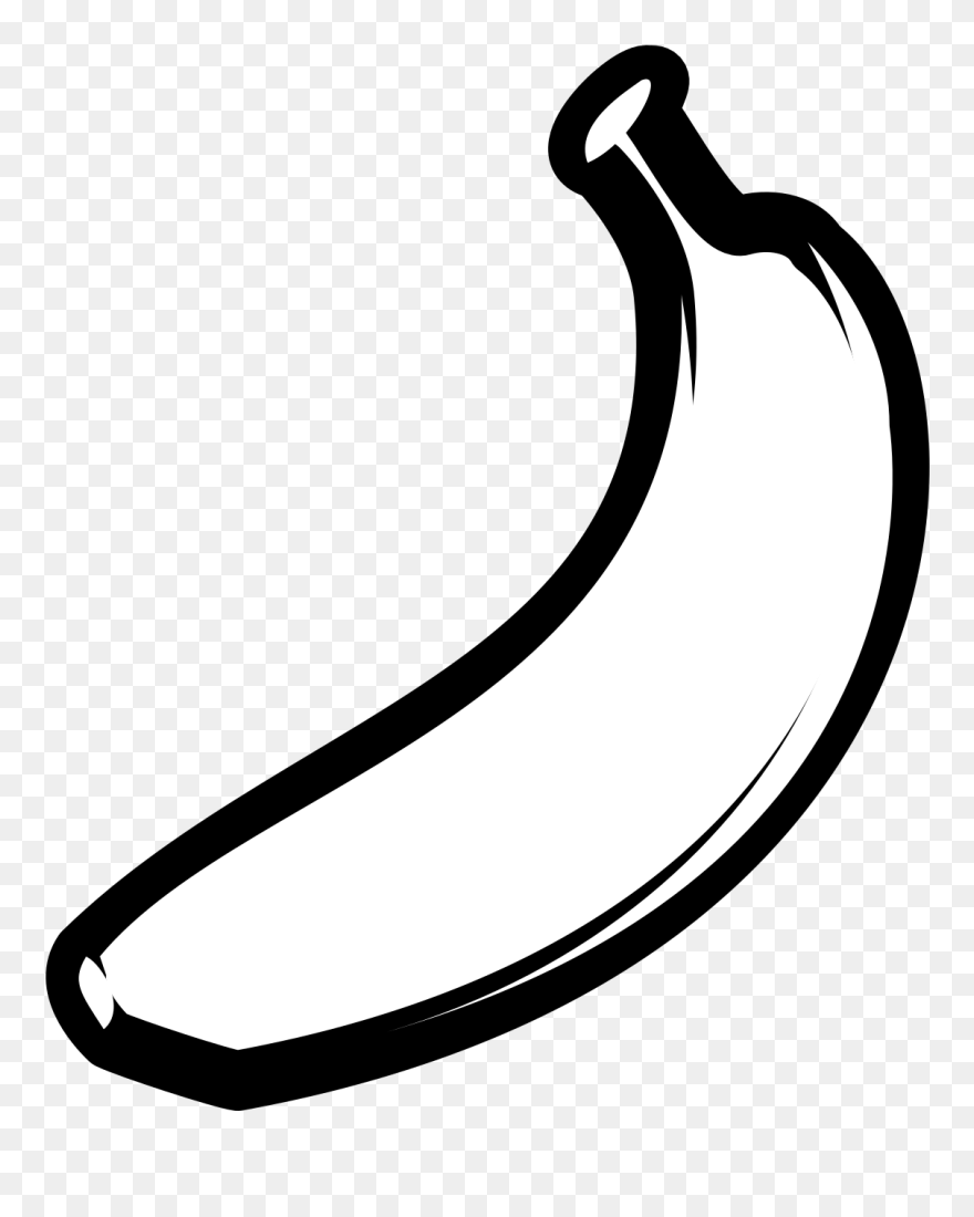 Black And White Banana Clip Art - Png Download