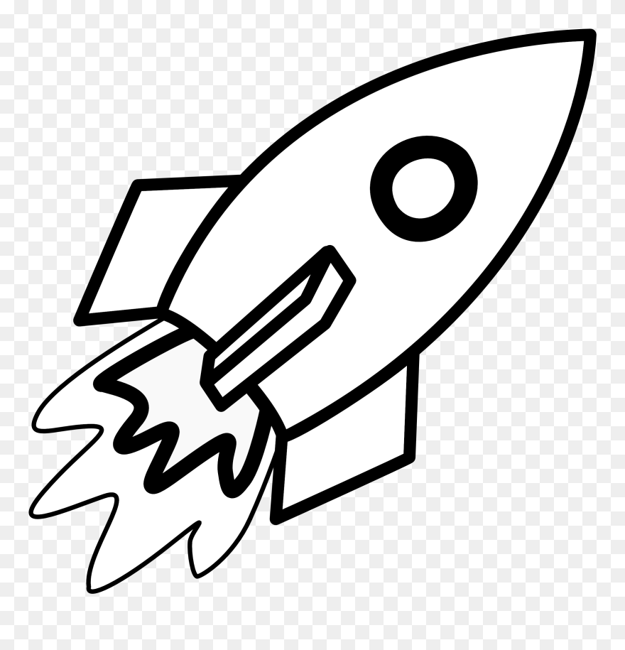 Transparent Clipart Hip - Rocket Ship Black And White - Png Download