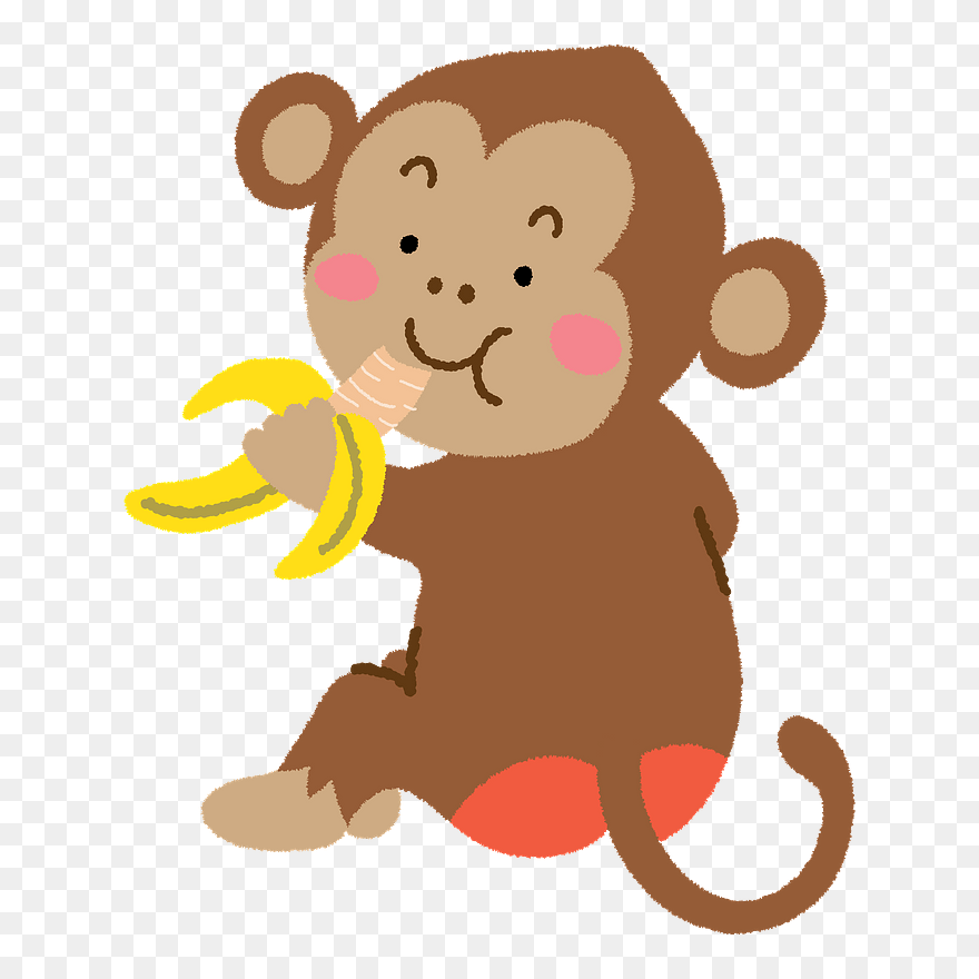 Monkey Animal Banana Clipart - Illustration Monkey Banana - Png Download