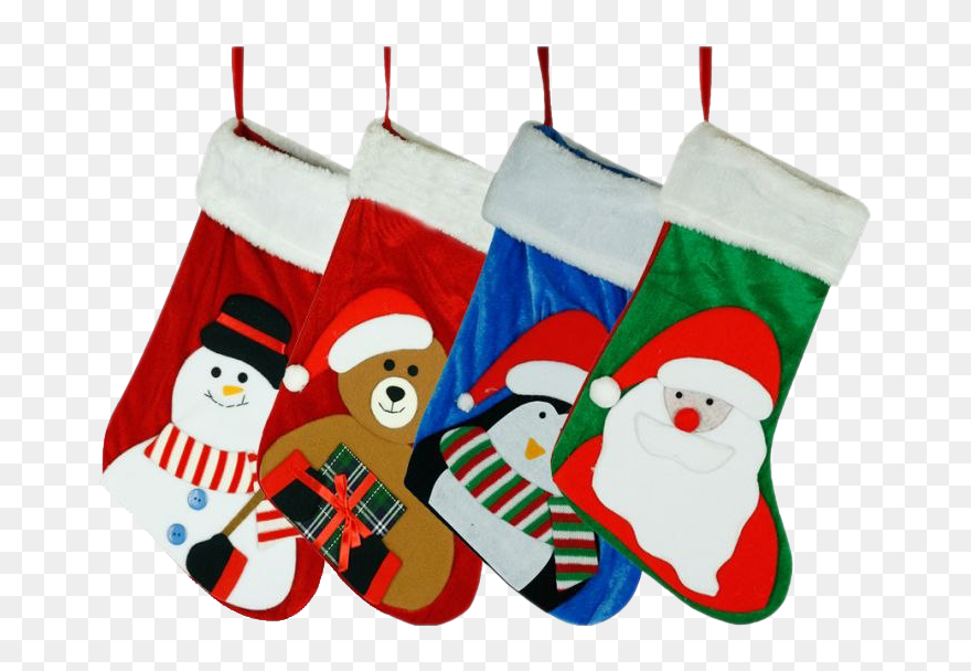 Santa Christmas Stockings Png Clipart - Christmas Stocking Transparent Png