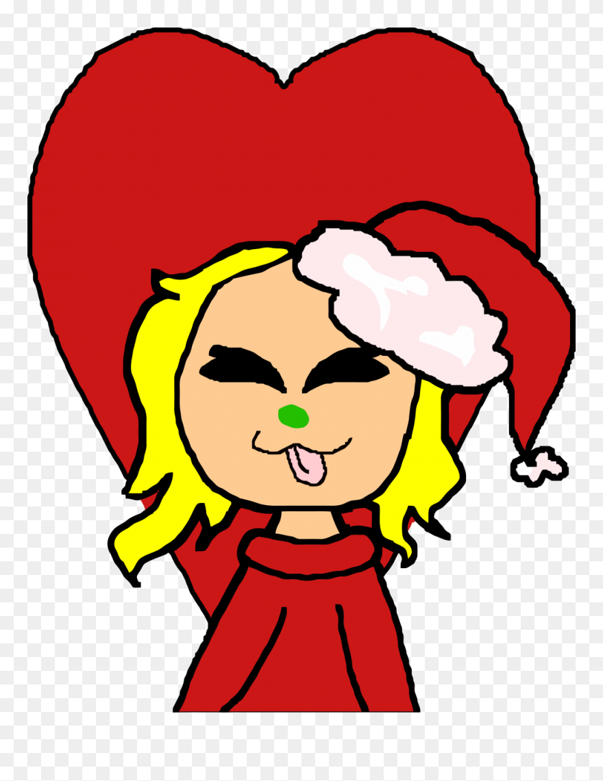 Christmas Girl Lil Santa Hat Uwu Cartoon Clipart Png - Portable Network Graphics Transparent Png