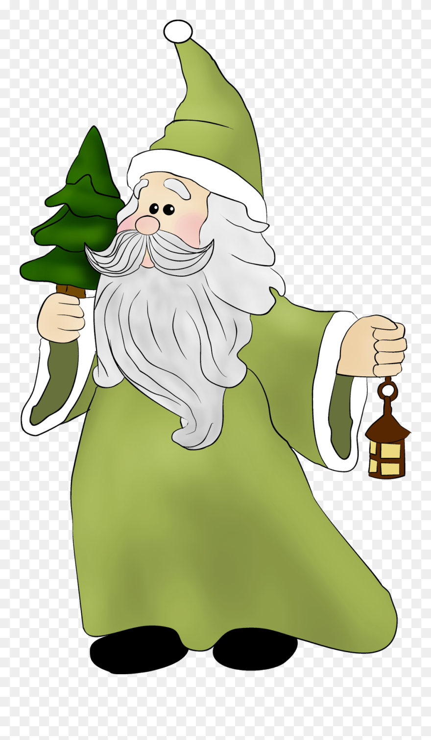 Green Santa Claus Clipart - Png Download