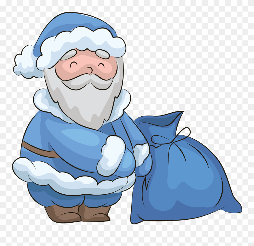 Blue Santa Clipart - Png Download