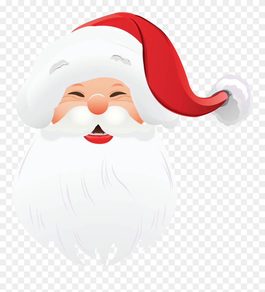 Transparent Santa Beard Png - Santa Claus Face Png Clipart