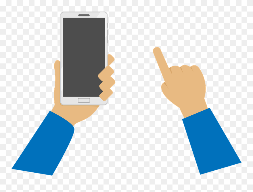 Download Mobile Cell Phone In Hand Png Transparent - Hand Phone Vector Png Clipart
