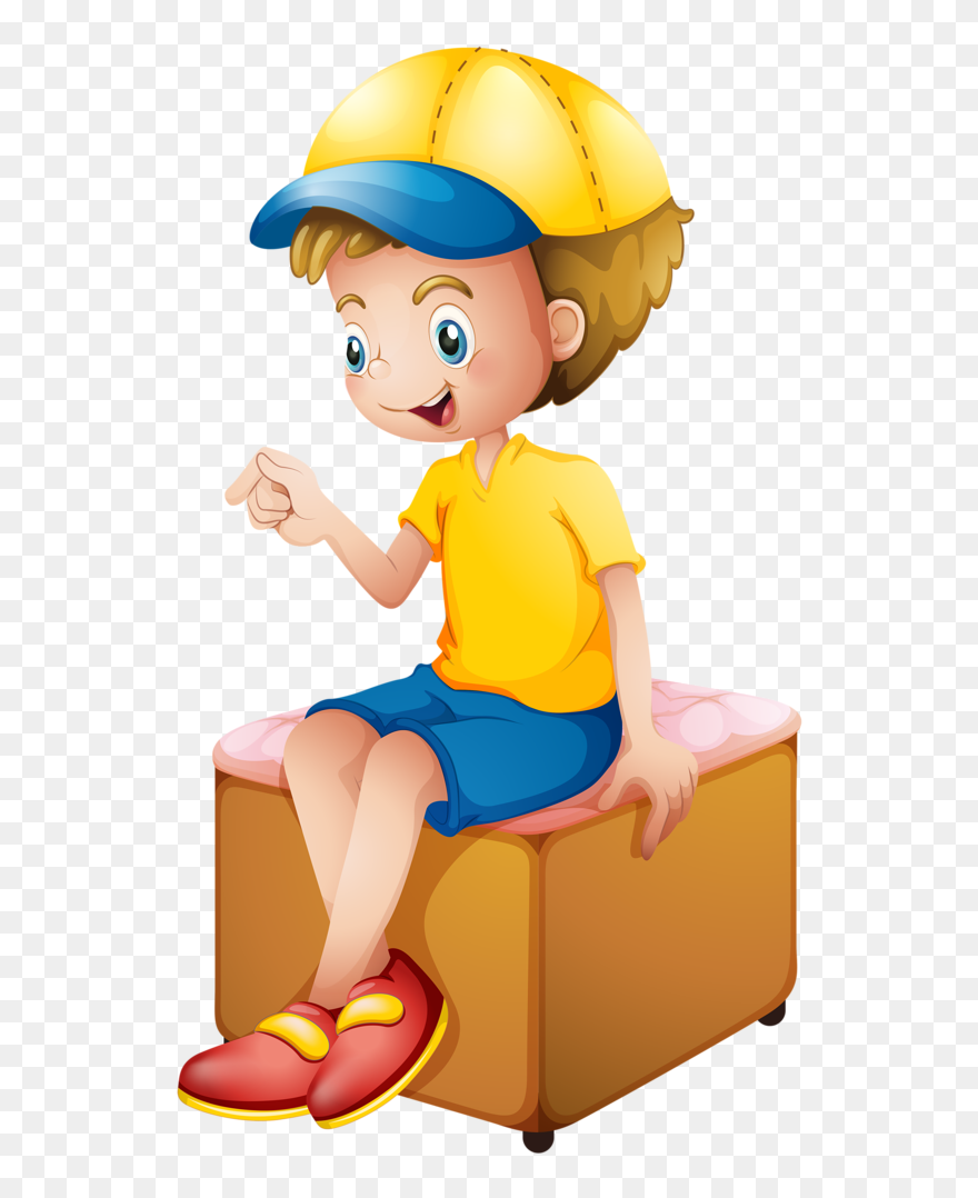 Boy Sitting On Chair Clipart - Png Download