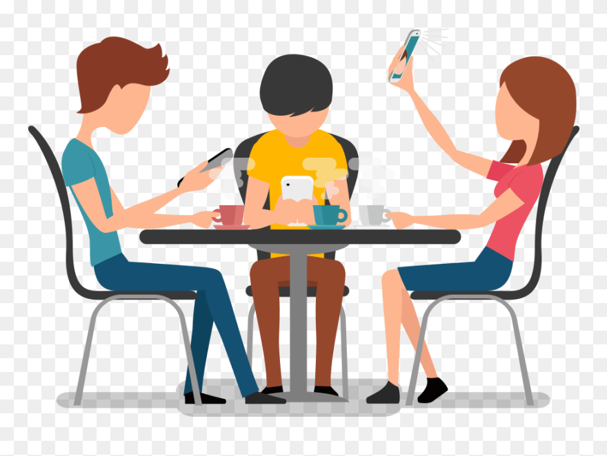 Transparent Cell Phone Clip Art - Social Media Addiction Clipart - Png Download