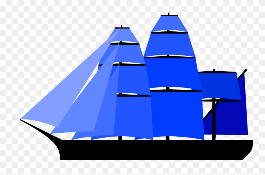 1280px-alternate Fully Rigged Ship Sail Plan - Blue Ship Png Clipart