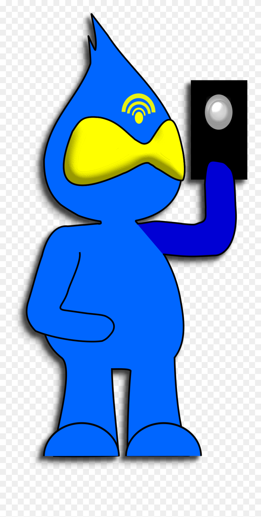 Blue Character Mobile Phone Clip Arts - Mobile Phone - Png Download