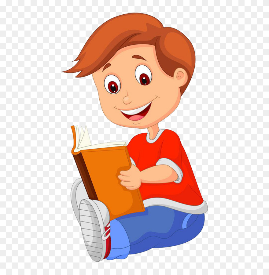 Reading Villain Clipart Vector Read Book - Boy Reading Book Clipart - Png Download