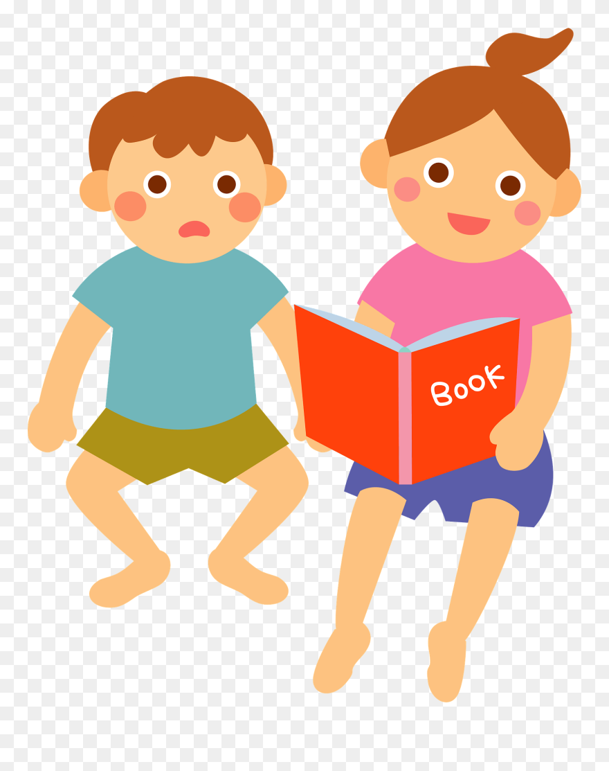Children Reading Book Clipart - Picture Book - Png Download