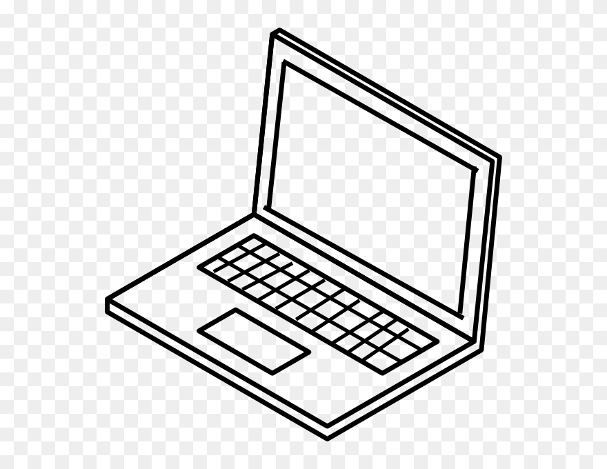 Laptop Computer Clip Art - Laptop Clipart Black And White - Png Download