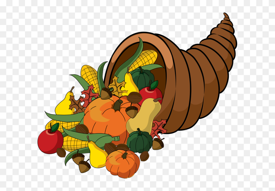 Clip Art Of A Cornucopia Photo Credit Dixie Allan - Thanksgiving Cornucopia Clipart - Png Download