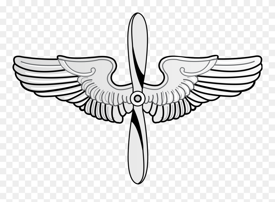 Vintage Military Pilot Wings Clipart No Background - Prop And Wings - Png Download
