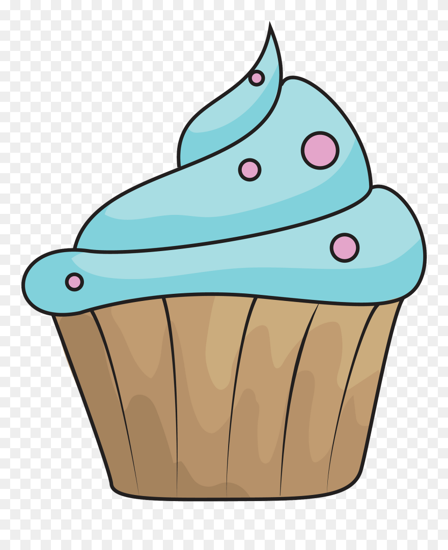 Blue Cupcake Clipart - Cupcake Clipart - Png Download