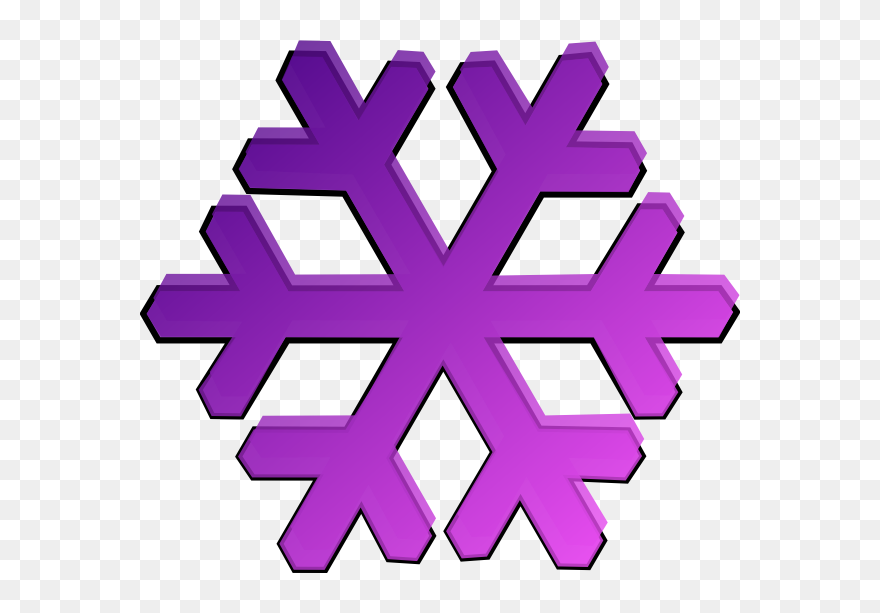 Purple Snowflake Clip Art - Purple Snowflake Clipart - Png Download