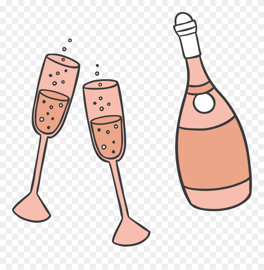 Wine Clip Party, Picture - Celebration Champagne Bottle Clip Art - Png Download