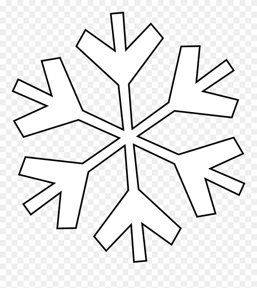 Snowflake Words Clipart Clip Art Royalty Free Download - Simple Snowflake Clipart Black And White - Png Download