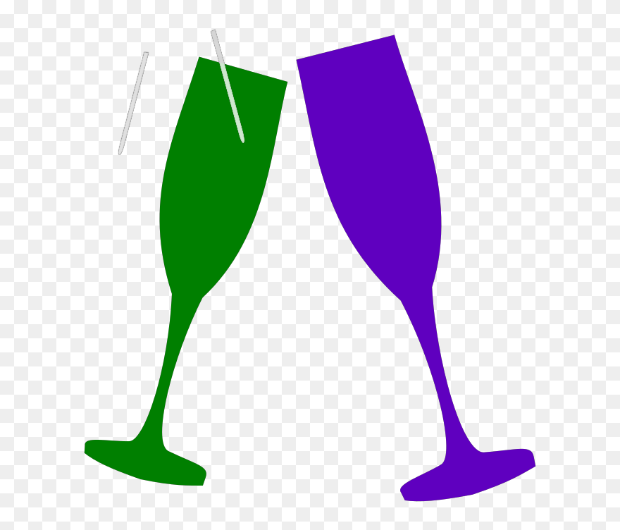 Transparent Wine Glass Clip Art - Green Champagne Clipart - Png Download