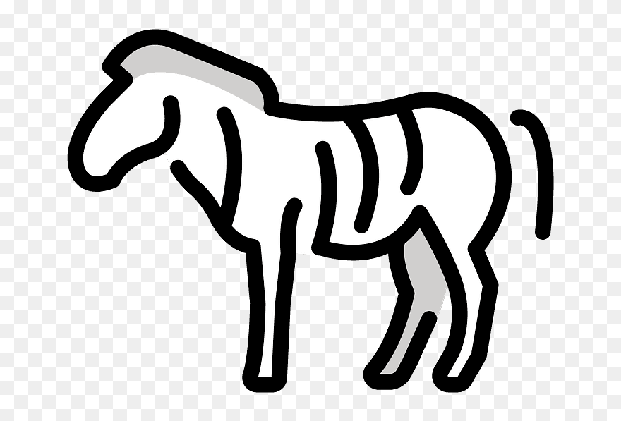 Zebra Emoji Clipart - Line Art - Png Download