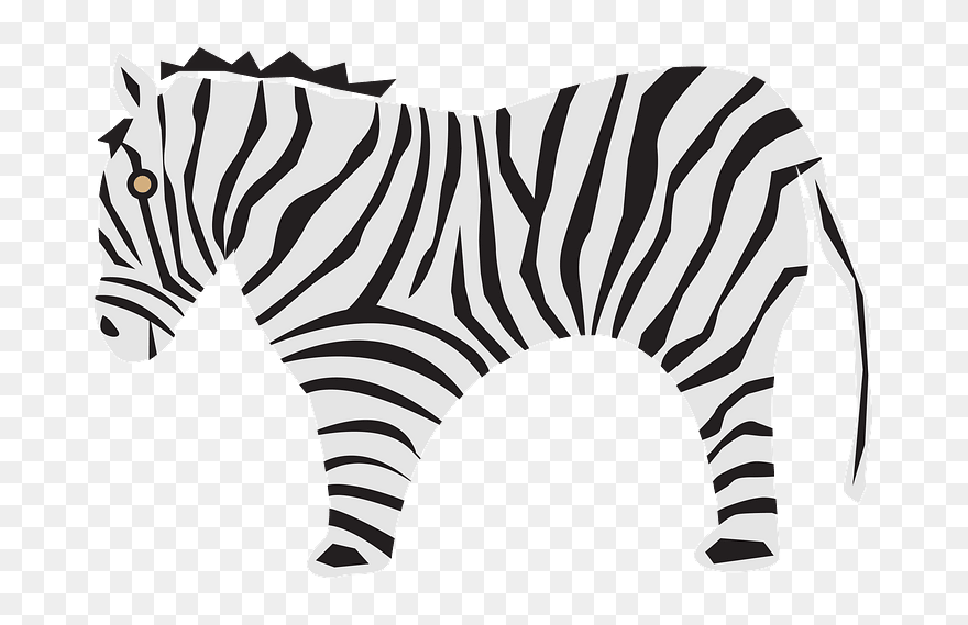 Zebra Clipart - Gambar Zebra Kartun Hitam Putih - Png Download