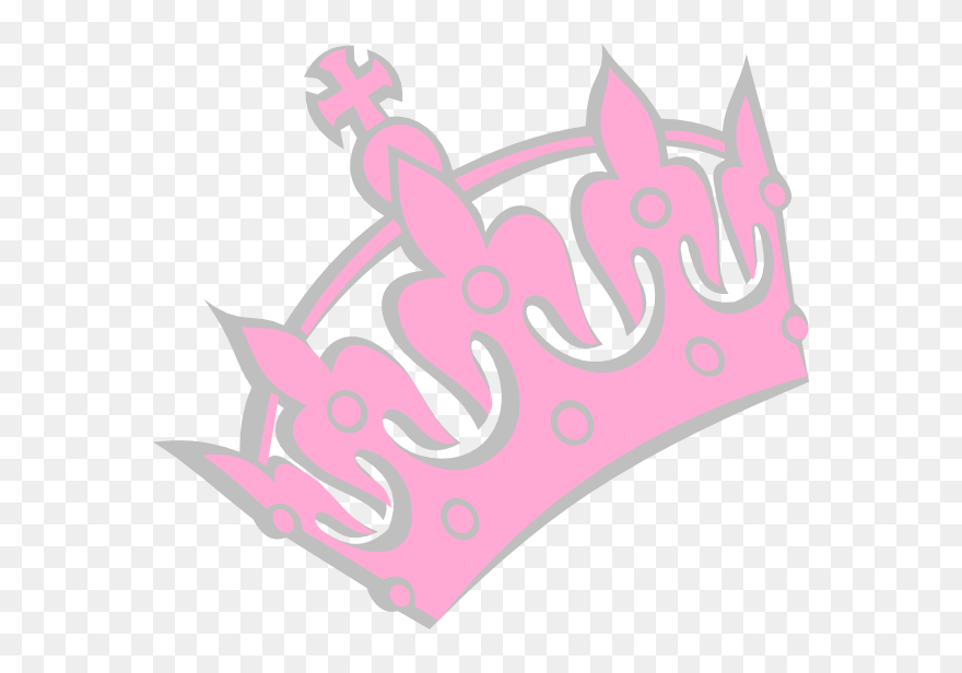 Pink Tiara Left Clip Art - Left Tilted Pink Crown - Png Download