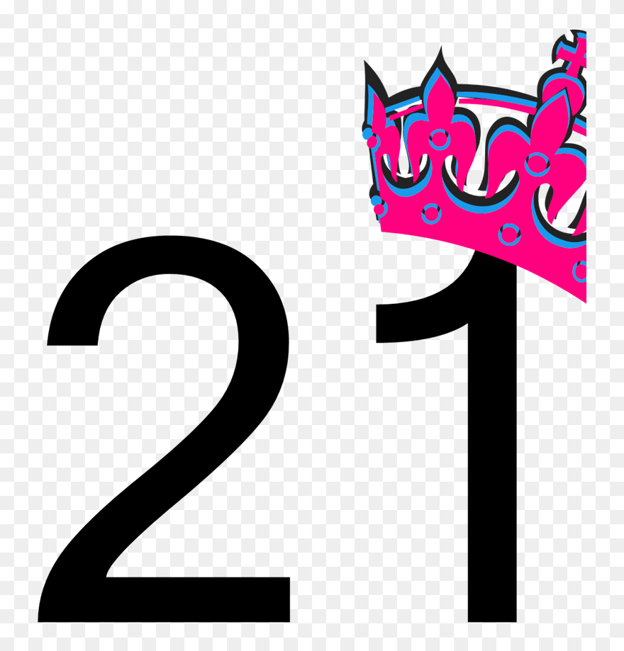 Pink Tilted Tiara And Number 21 Clip Art, Icon And - Happy Birthday To Me 24 - Png Download