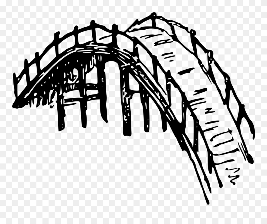 Easy Bamboo Bridge Drawing Clipart