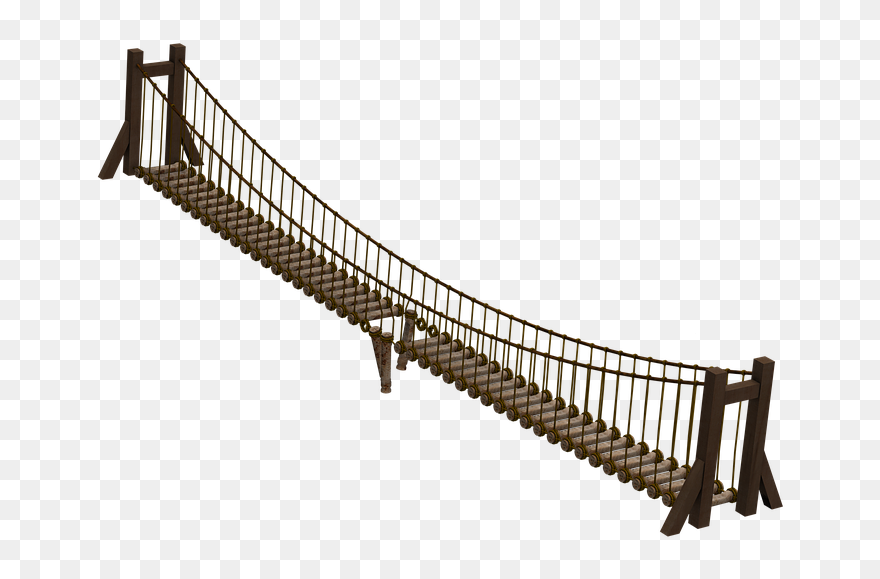 Broken Bridge Clipart Hanging Bridge - Rope Broken Bridge Clipart - Png Download