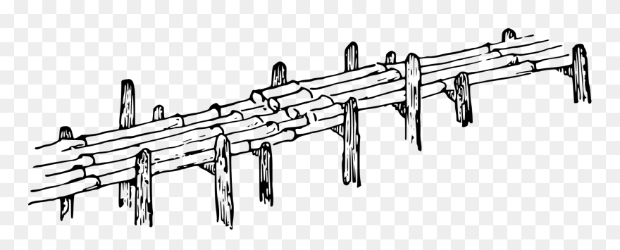 Line Art,angle,monochrome Photography - Easy Bamboo Bridge Drawing Clipart
