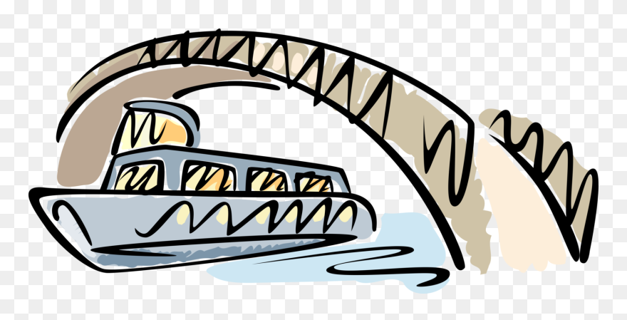 Clipart Boat Cabin Cruiser - Under The Bridge Clipart - Png Download