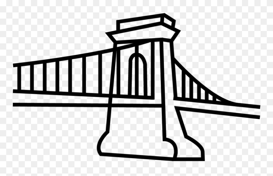 Chain Bridge Siluhette Budapets Clipart