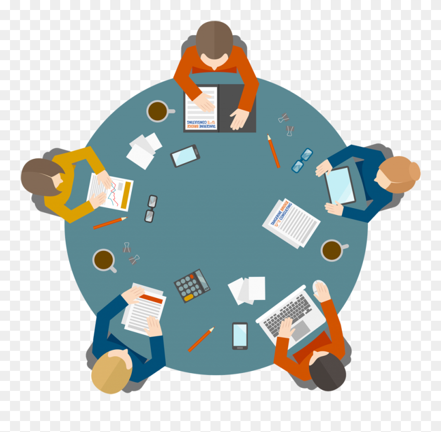 The Team At Tangerine Bridge Have - Round Table Meeting Png Clipart