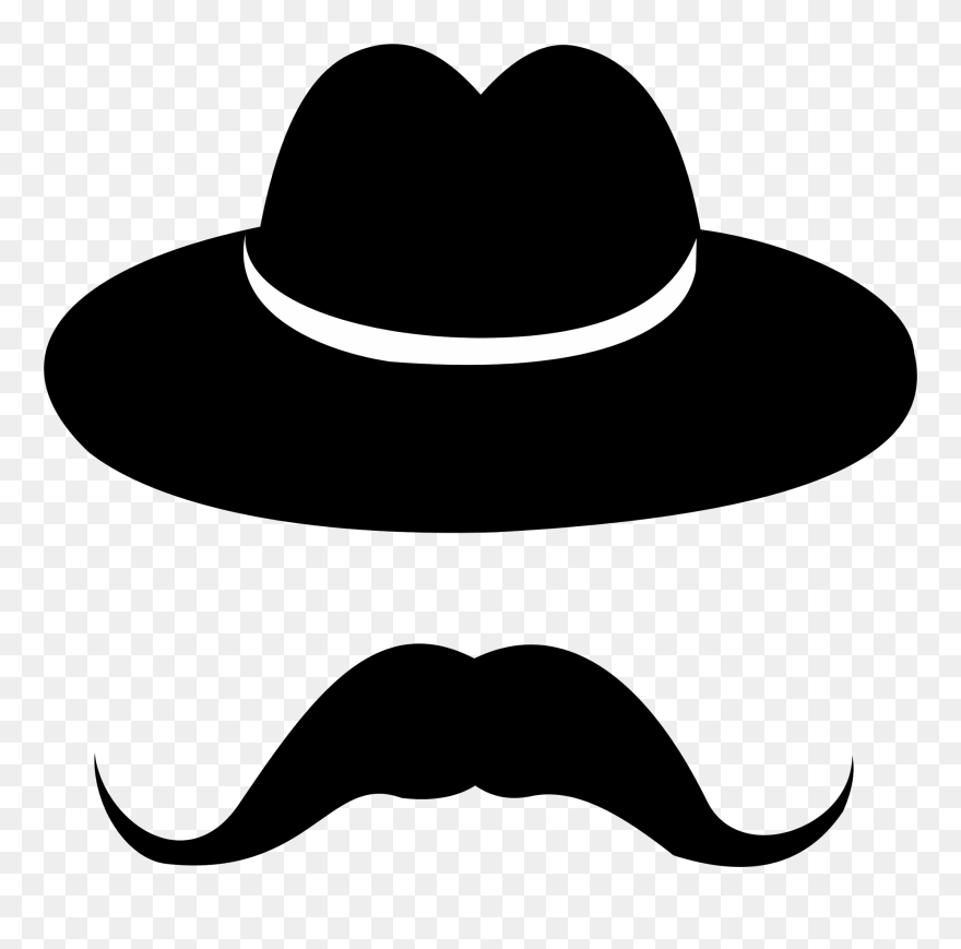 Top Hat Moustache Cowboy Hat - Clip Art Black Hat Png Transparent Png