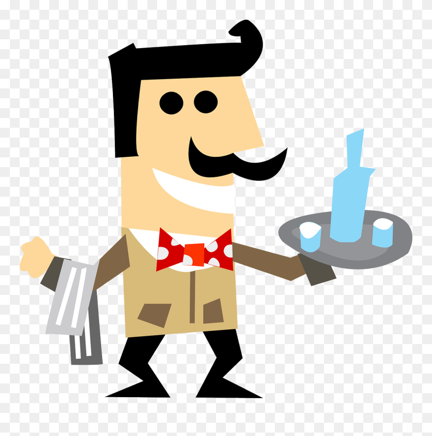 Transparent French Moustache Png - Clip Art Of Waiter