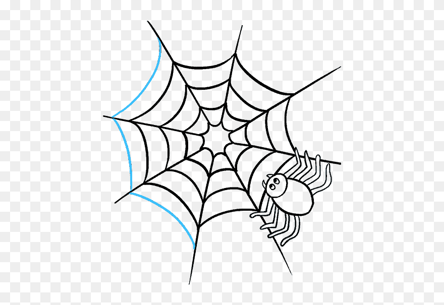 Spiderweb Clipart Incy Wincy - Spider Web Face Drawing - Png Download