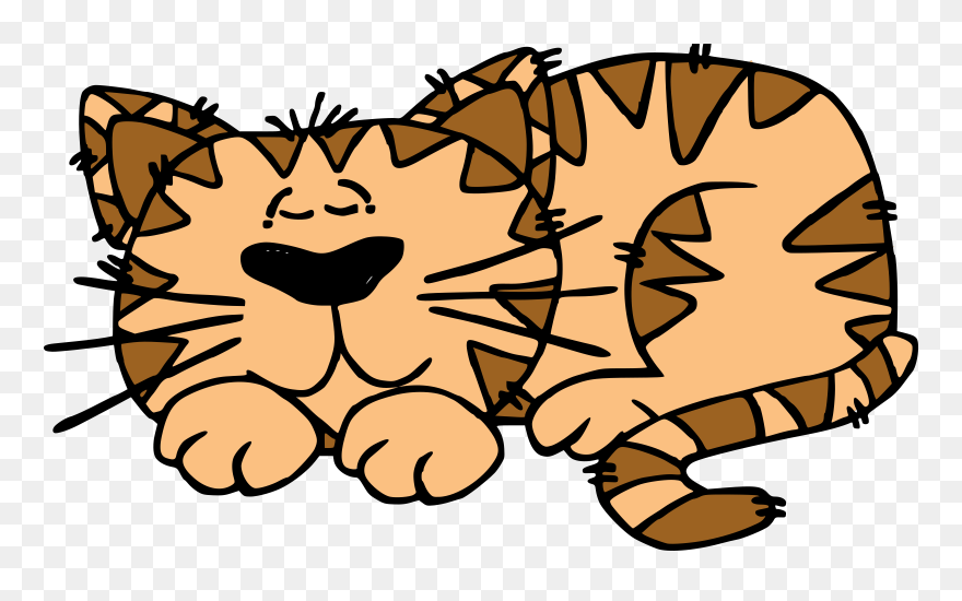 Cat Sleeping Clipart - Png Download