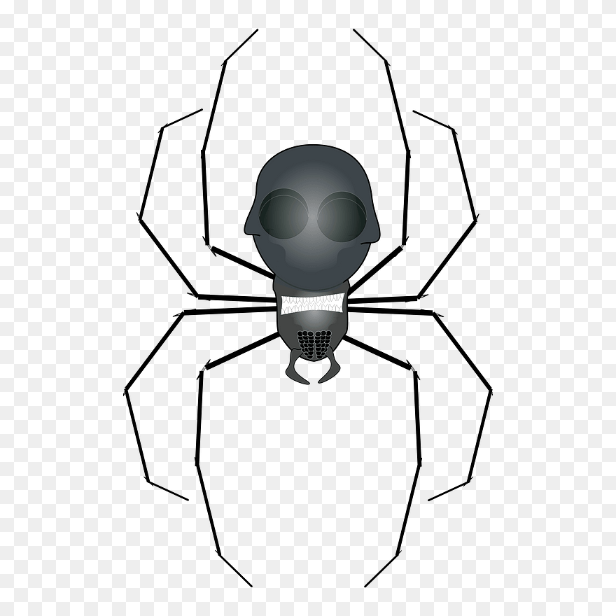 Line Art,head,human Behavior - Spider Clip Art - Png Download