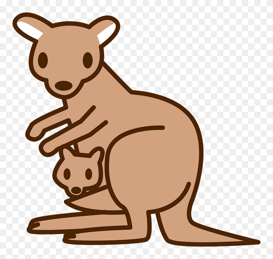 Kangaroos Animal Clipart - 動物 親子 イラスト 無料 - Png Download