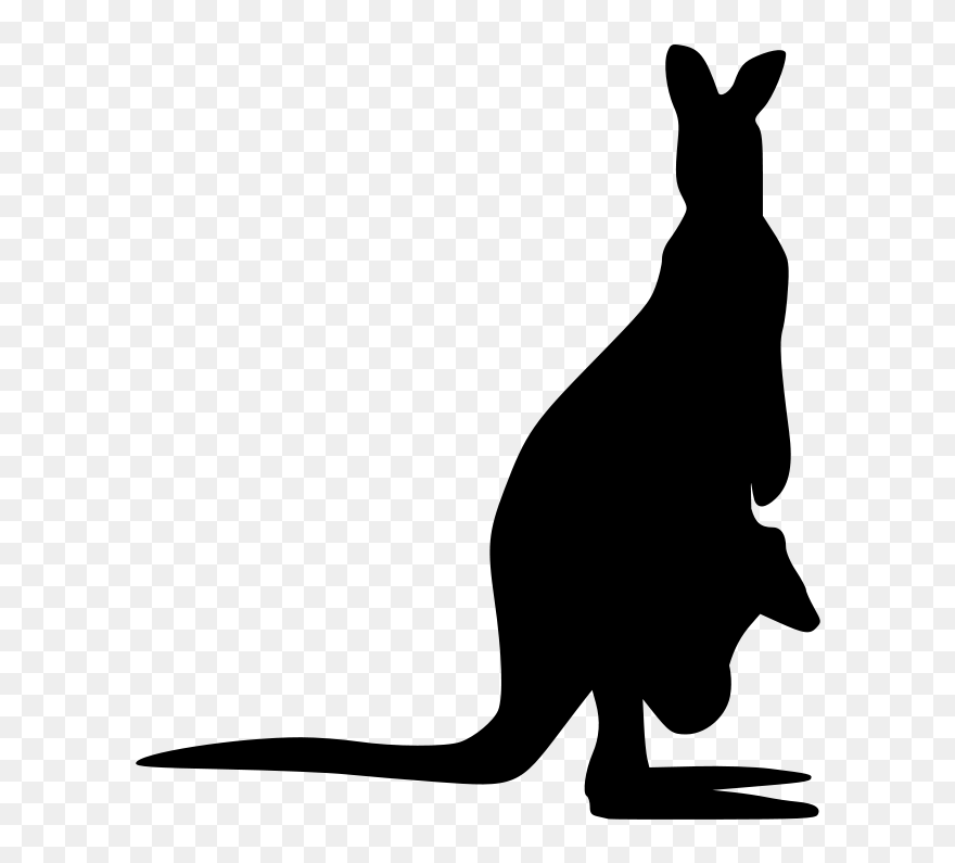 Kangaroo Clip Art Download - Kangaroo Silhouette - Png Download