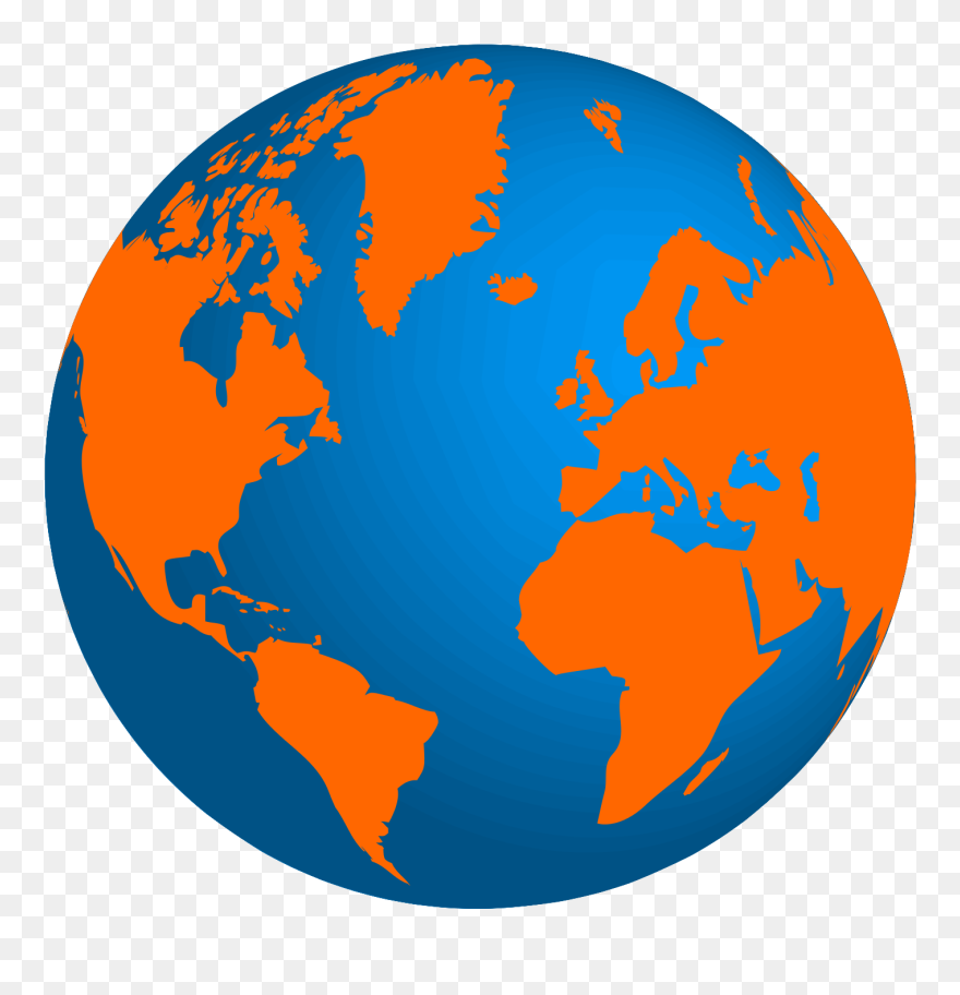 Clipart Globe Orange, Clipart Globe Orange Transparent - Blue And Orange Earth - Png Download