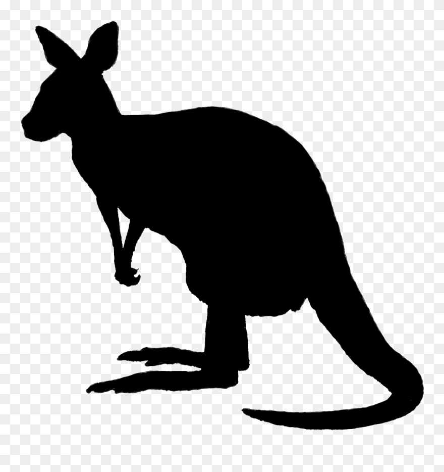 Transparent Kangaroo Cartoon Png - Kangaroo Silhouette Png Clipart