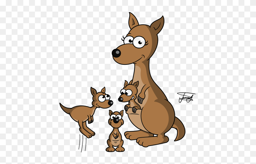 Kangaroo Cartoon Png Transparent Image - Cartoon Kangaroo Transparent Clipart