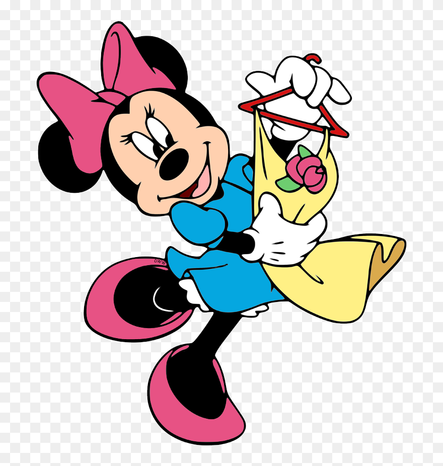 Animated Minnie Mouse Clipart Png Black And White Download - Cartoon Minnie Mouse Dress Transparent Png